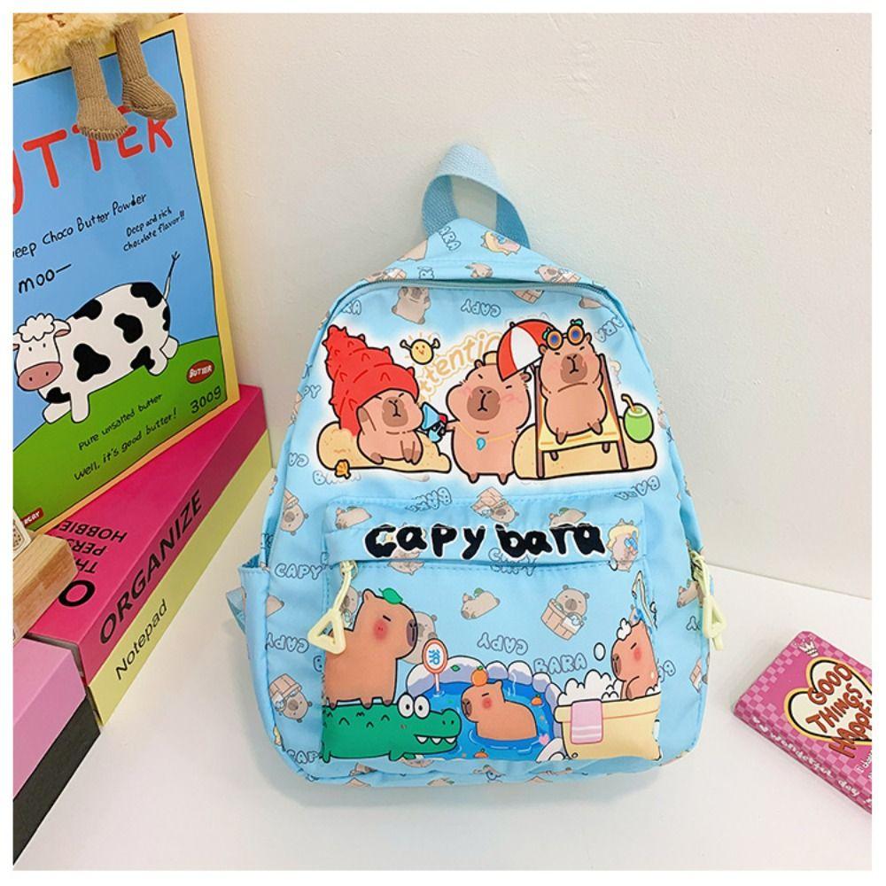 Cute Cartoon Capybara Backpack Ultra-light Pattern Children's School Bags Breathable Book Bag