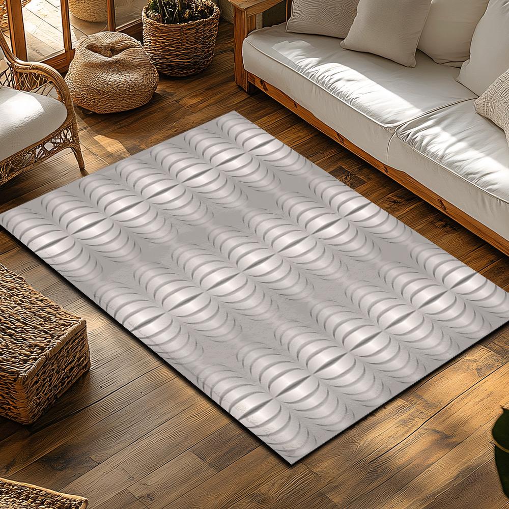 Tuniu Strukturierter Geometrischer Grauer Teppich Rutschfester Heim-Boden Teppichmatte für Wohnzimmer Schlafzimmer Küche