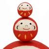Osaka Choseido Cute Daifuku Sanfuku Daruma Torn Washi Good Luck Brings Includes Original Wooden Tag Figurine, Paper, Charm, Fortune,