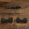 Adjustable Bat Bow Tie PU Leather Men Necktie Simple Halloween Cravat  Boys