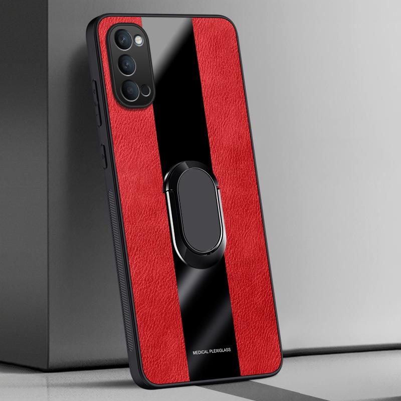 Ring Holder PU Leather Case For OPPO Reno 4 Pro 4Z 5G Reno4 Z Back Cover Luxury Magnetic Silicone Full Protection Phone Case