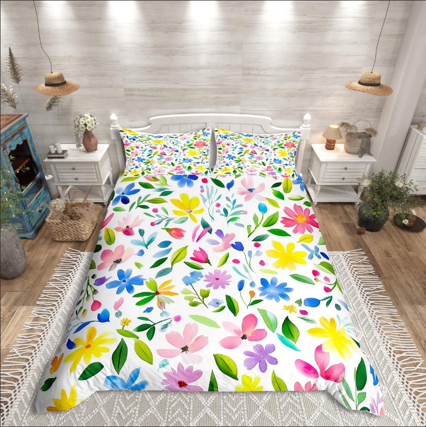 

Comforter Homewish Colorful Flower Botanical Plants For Kids Bedding Setspring Graden Decor Comforter (quilt)-EU Single(135*200cm)3pcs