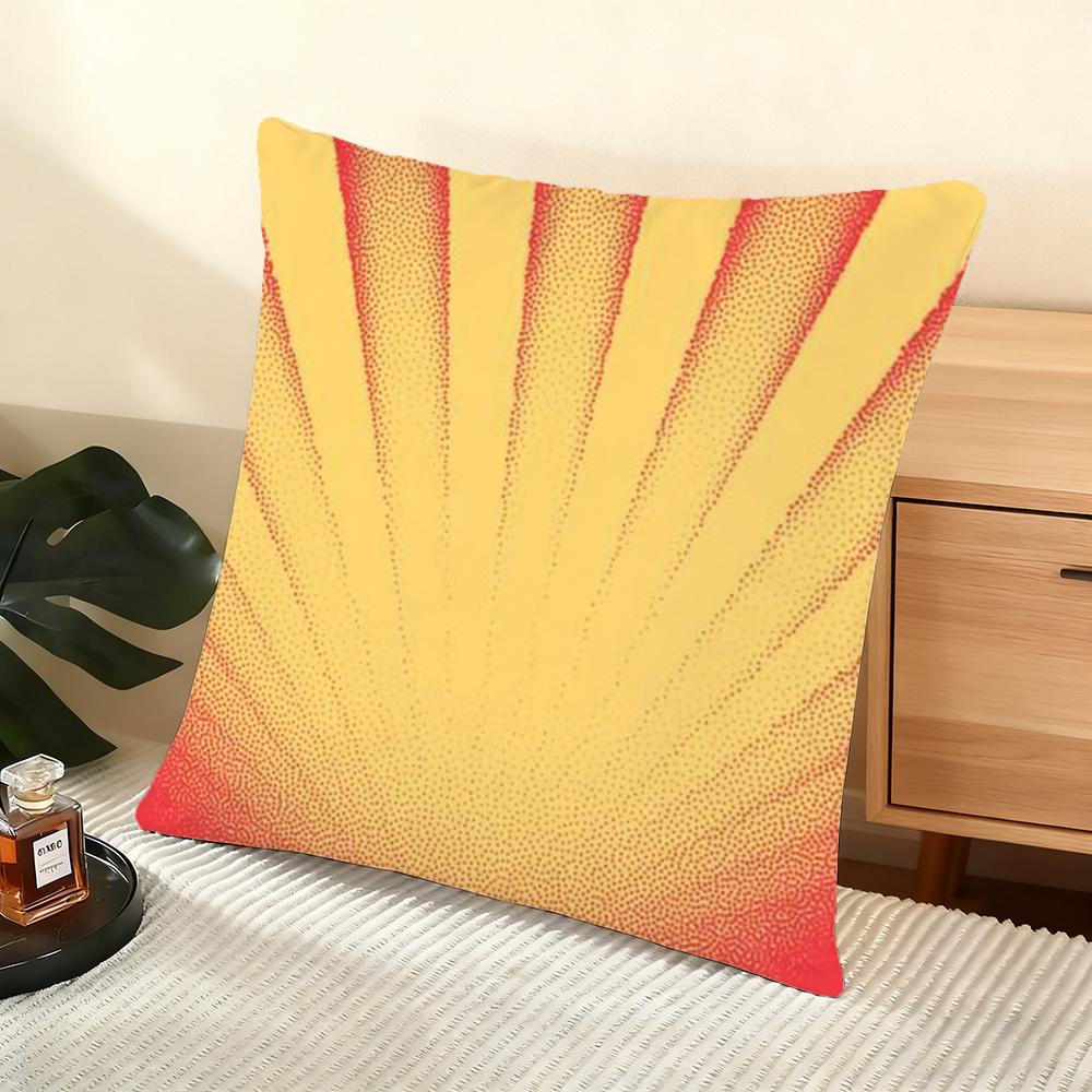 Abstrakte Sonne Kissenbezug Seidiger Kurzer Plüsch Haus Sofa Kissenbezug - Verdeckter Reißverschluss Heimdekoration