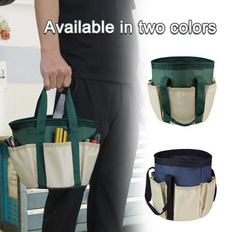 Garden Tools Bucket Bag Gardening Organizer Tote with Pockets, Personalized Oxford Cloth Tool Storage Bag for Gardeners