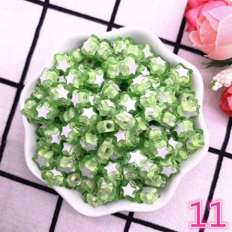 50pcs Five-pointed Star Acrylic Beads Loose Spacer Beads for Jewelry Making DIY Bracelet Accessories