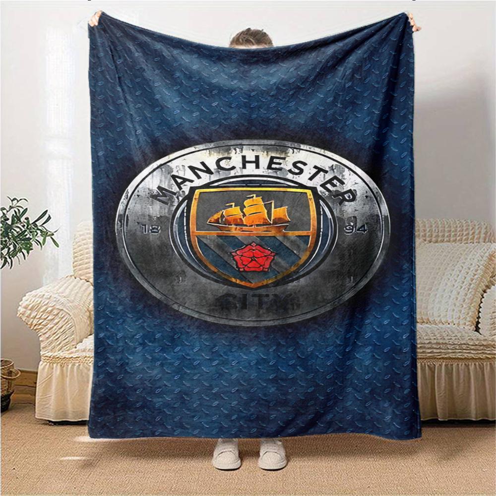 Manchester City Crest Blankets Flannel Printed Breathable Warm Throw Blanket for Home Office Bedspreads 0708a22