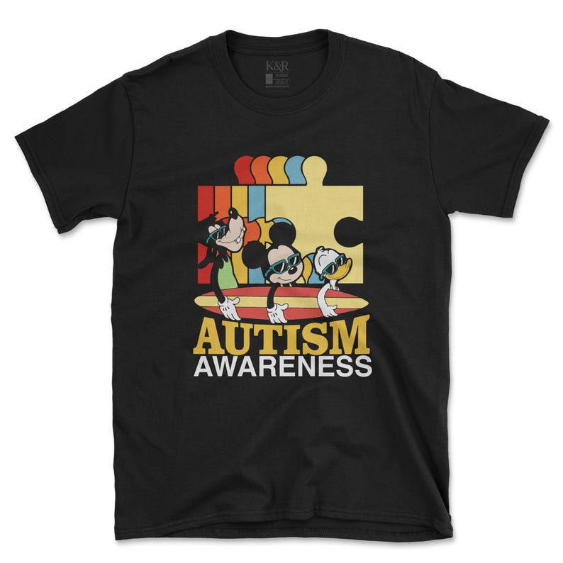 Surfer Mouse Autism Awareness Unisex Shirt | Newborn, Infant, Toddler, Kids 140