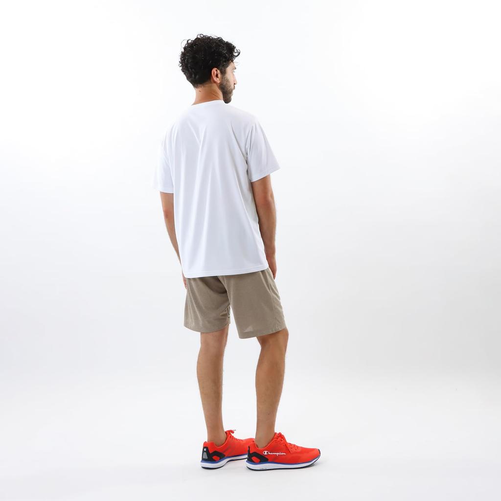 Champion Koszulka męska z krótkim rękawem, okrągły dekolt, z grafiką, logo, antybakteryjna, odporna, szybkoschnąca, ochrona UV, Biała, C3-ZS307