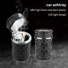 Portable Car Ashtray With Led Light Fireproof Abs Diamond Cut Design For Home Travel Use