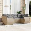 VidaXL Garden Lounge Set with Cushions 6 Pcs, Patio Sofas, Patio Furniture Set, Outdoor Furniture, Beige 3221778