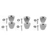 6PCS Guitar Tuner Machine Handle Tuning Key Button Head Metal Guitar Tuning Peg Button Silver