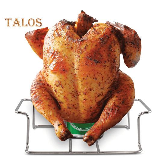 Kyllingstativ i rustfritt stål for grillovn Ølboks Kyllingholderstativ Vertikal stekeovn i matkvalitet for utendørs innendørs matlaging