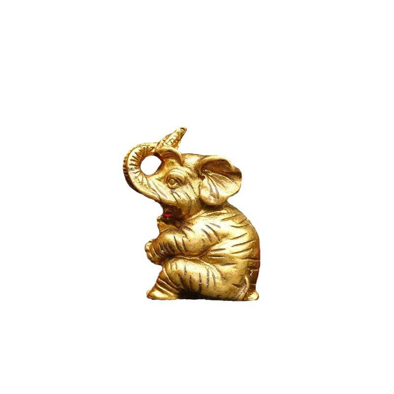 Small Brass Elephant Ornaments – Modern Living Room Decor Gift
