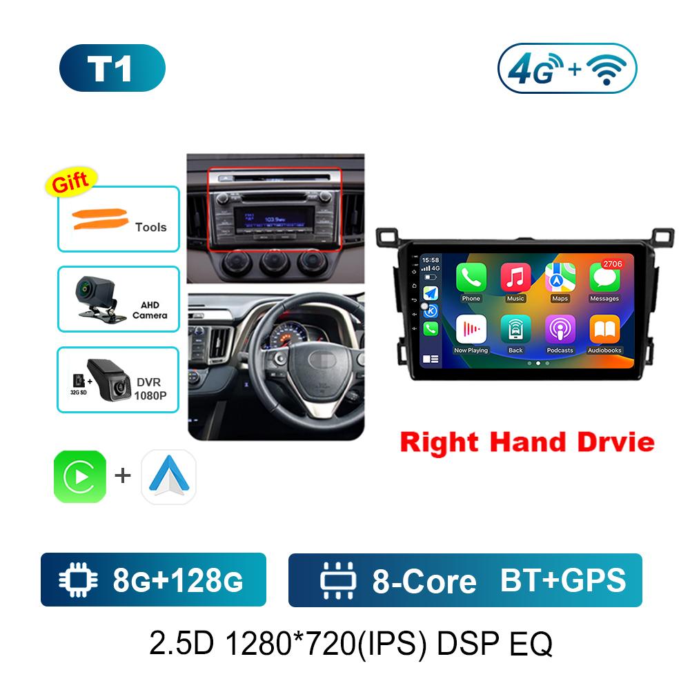 Volan pe dreapta Sistem de operare Android pentru Toyota RAV4 4 XA40 5 XA50 2012 - 2018 Radio auto Player multimedia DSP Stereo GPS 4G Ecran divizat