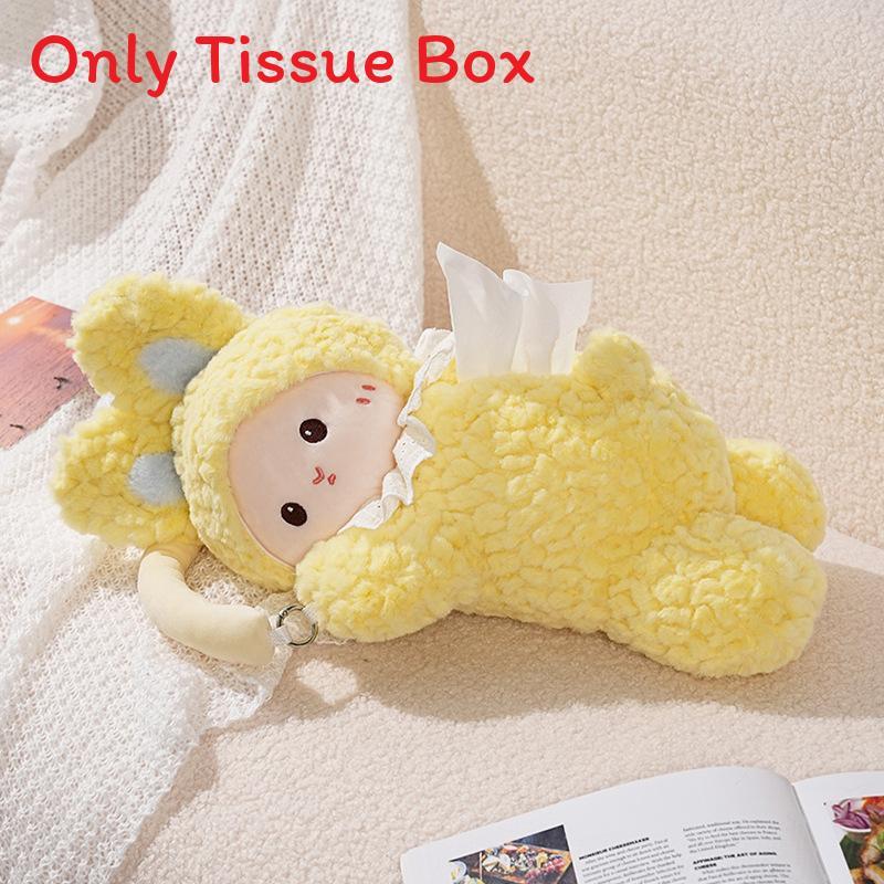 Plush Animal Tissue Holder With Creative Car Theme For Living Room Use