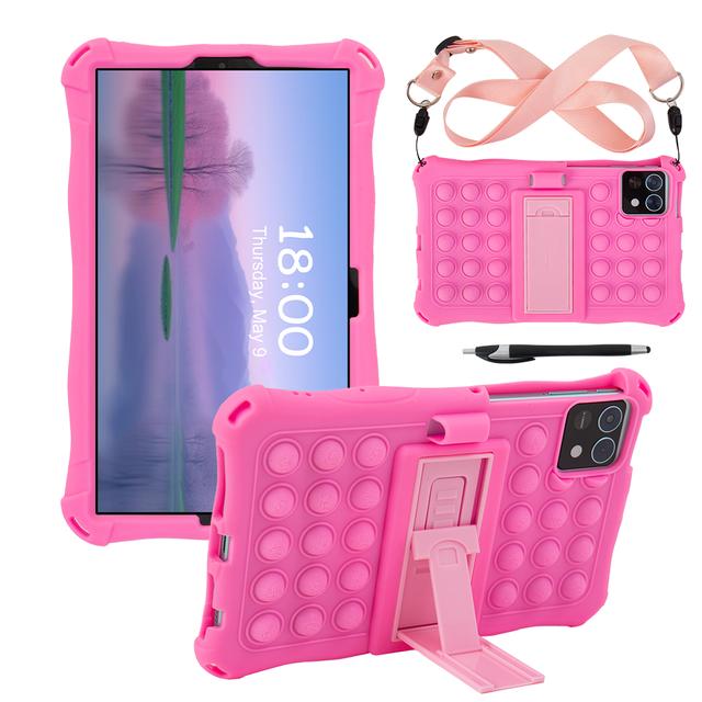 Adjustable Stand Silicone Case For Xiaomi Redmi Pad SE 4G 2024 8.7 inch Kids Cover With Shoulder Strap Shockproof Multi-angles