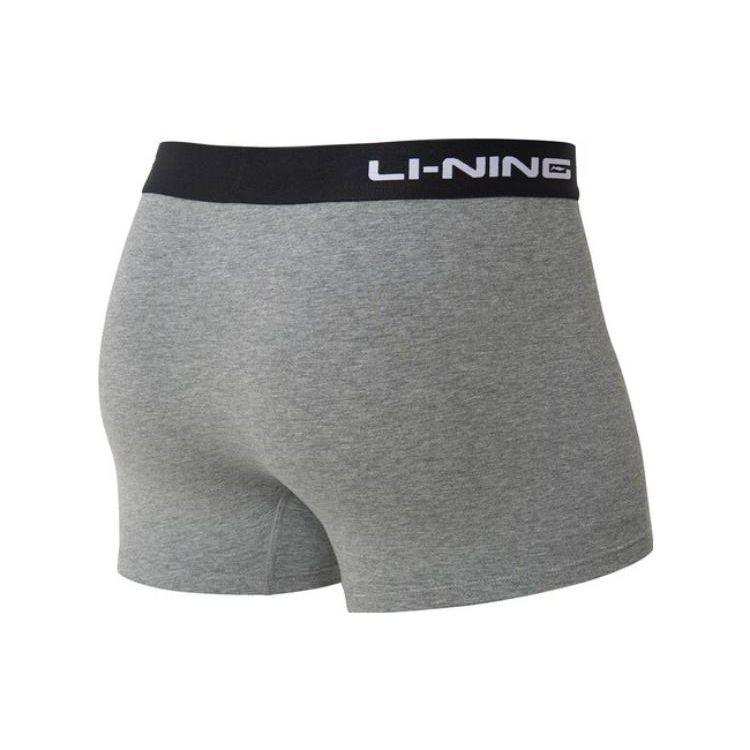 Li-Ning Training Series Logo Print Boxer Briefs 4-Pack Men Underwear Black Gray ANKS001-1