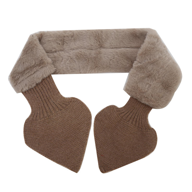 Koreanischer Winter Kunstkaninchenfell Schal Damen Mädchen Schal Weiche Plüschschals Einfarbig Halskragen Wärmer Zeug Weihnachtsgeschenk