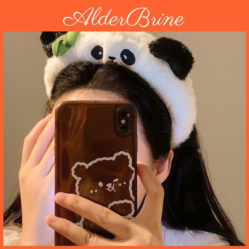 Cartoon Headband Cute Panda Plush For Womens Face Washing Amusement Park Funny And Creative Headband For Zoo Hair Accessories
