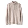 Thickened zipper semi-high pure cashmere sweater long-sleeved pullover sweater high luxury knitted sweater