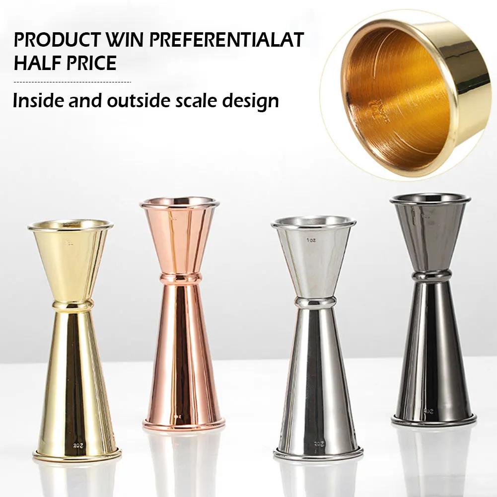 15/30ml veya 30/60ml Çift Atış Paslanmaz Çelik Ölçü Kabı Kokteyl Çalkalayıcı İçecek Ruhu Ölçü Kalıbı Mutfak Bar Bar Gereçleri Araçları