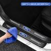 For Ford focus Fiesta EcoSport ESCORT Anti-scratch Accessories 4Pcs Carbon Fiber Car Door Sill Threshold Protector Logo Stickers