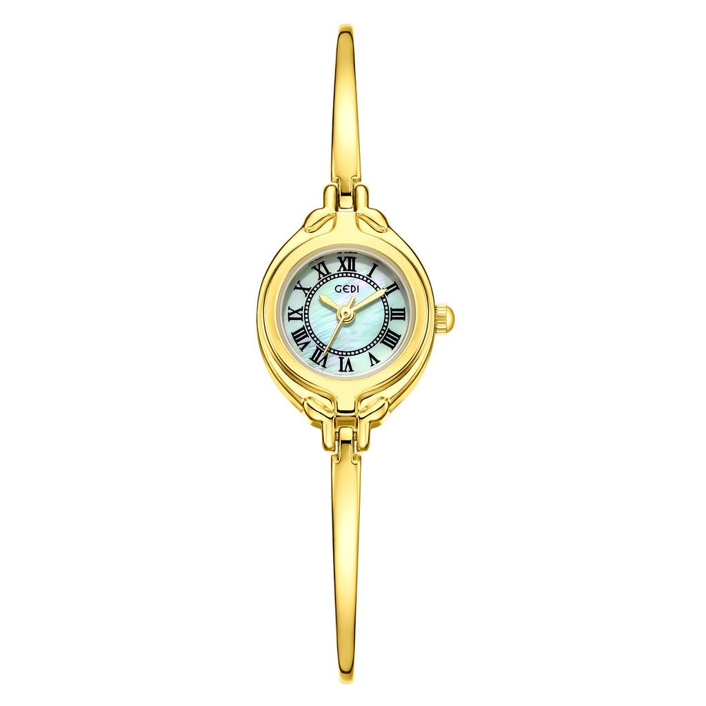 Vintage Small Round Dial Wristwatch For Women With Quartz Movement