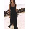 Summer Women Clothes Holiday Style Decorated Row Button Square Collar Linen Blend Midi Dress 6962030 6962029