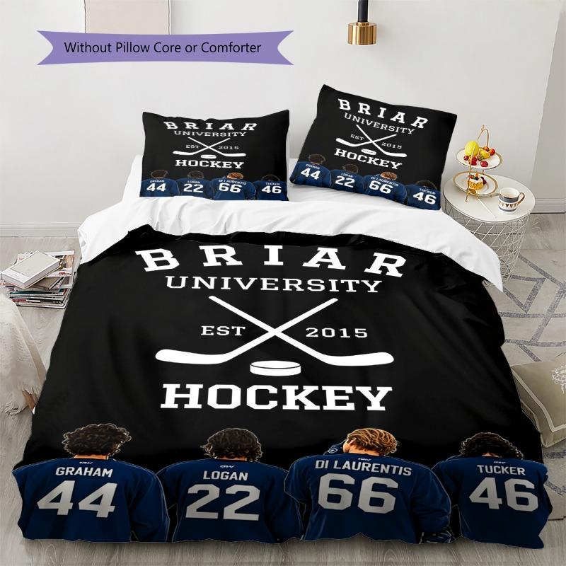 Briar University Hockey Team Back Jersey Print 3 Pieces Duvet Cover Set Sports Romance Bedding Bedroom Home Decor Without Pillow Core