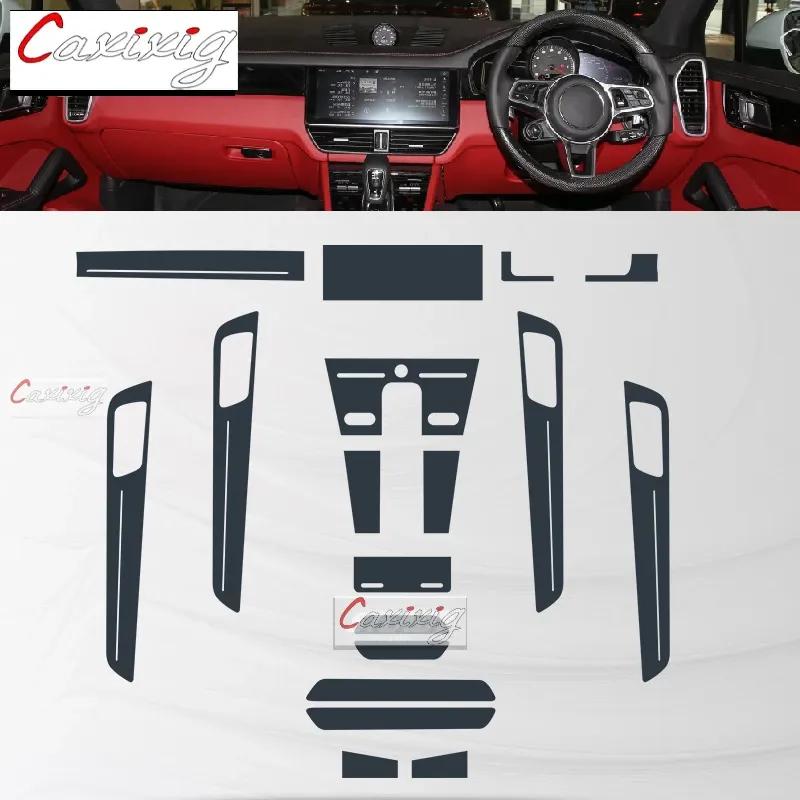 For Porsche Cayenne 2015-  Car Interior Center Console Transparent TPU Protective Film Anti-scratch Repair Accessories