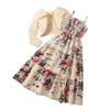 Girls' Dress Spring Children's Sweet Floral Halter Dress Long-sleeved Coat