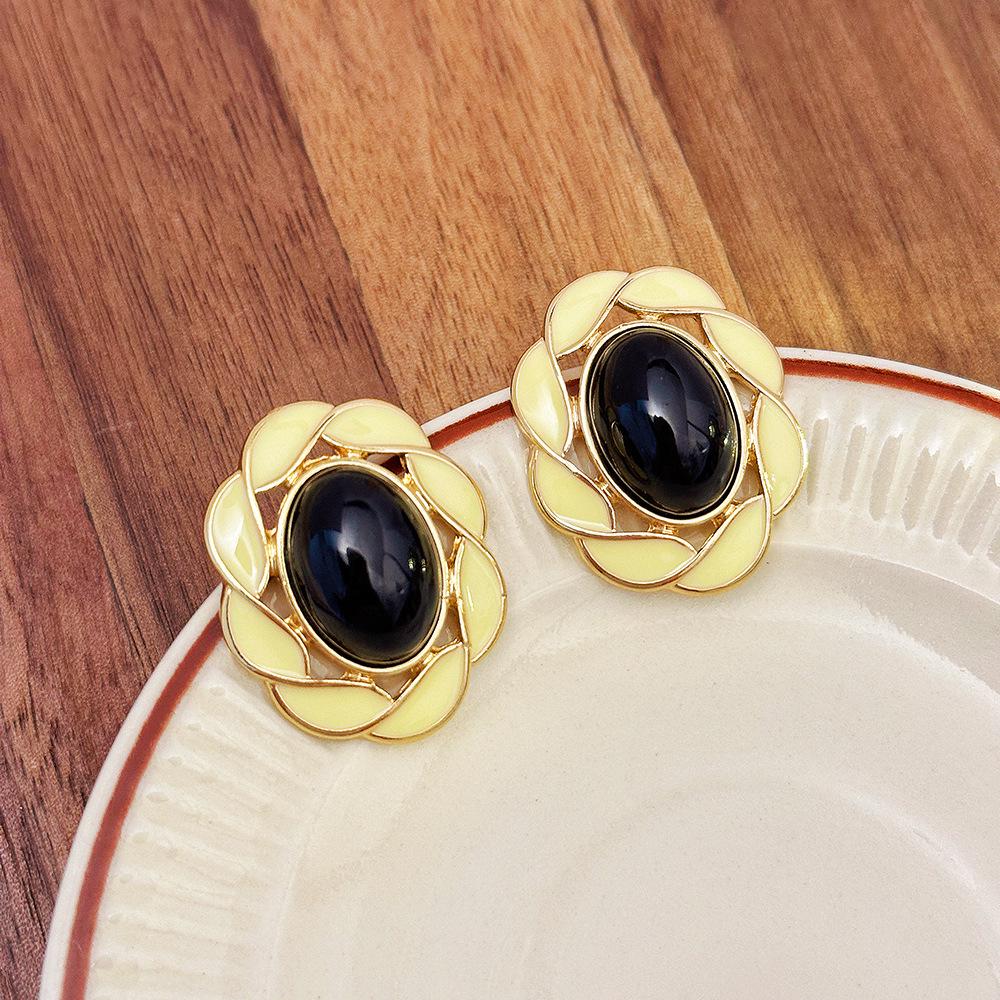 

Вінтажні геометричні сережки-пусети зі стразами - Ретро придворний стиль, Нішевий дизайн, Легка розкіш, Високий клас