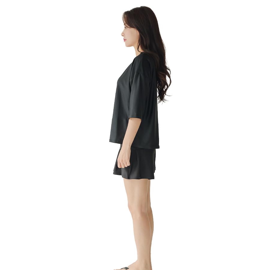 swimsuit set with inner leggings and shorts to cover your Korean for casual for women G 3-piece top, figure. style, cute, quick-drying, sports,