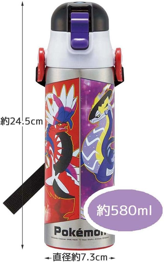 Skater Stainless Steel Water Direct Pokemon for Cute Sports Water Kids' Bottle, Drinking, 580ml, Design, 23N, Child-Friendly, Lightweight, Insulated,