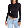 2024 Women's Y2K Slim-Fit Round Neck Solid Color Long Sleeve Top