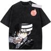 810. Washed Tee Anime Soul Eater Death the Kid Graphic Washed Tee Men Women Manga Cotton T-shirts Casual Loose T Shirt Harajuku Male Tshirt Oversize
