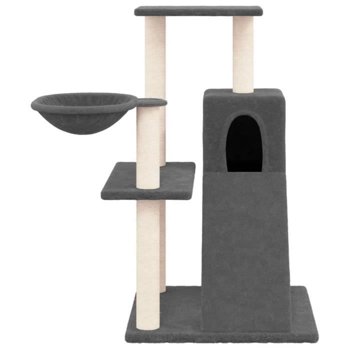 171668 vidaXL Arbre à chat avec griffoirs en sisal Gris foncé 82 cm
