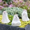 3pcs Resin Halloween Ghost Decor Set Cartoon Cute Floral Haunting Ornaments Funny Ghost Art Sculpture Gift
