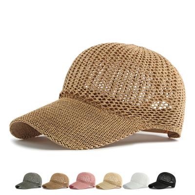 Summer Knitted Hollow Mesh Baseball Cap Women's Outdoor Sunscreen Hat Beach Cap