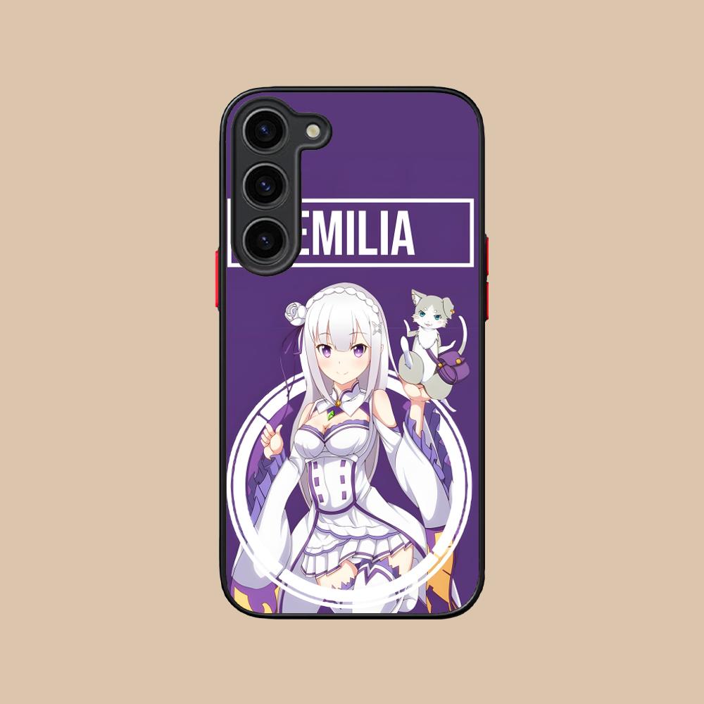 ReZero Emilia Waifu Silicone Mobile Phone Case for Samsung Galaxy S26 S25 S24 S23 S22 S21 Plus FE Ultra Colorful Cover Galaxy S24+