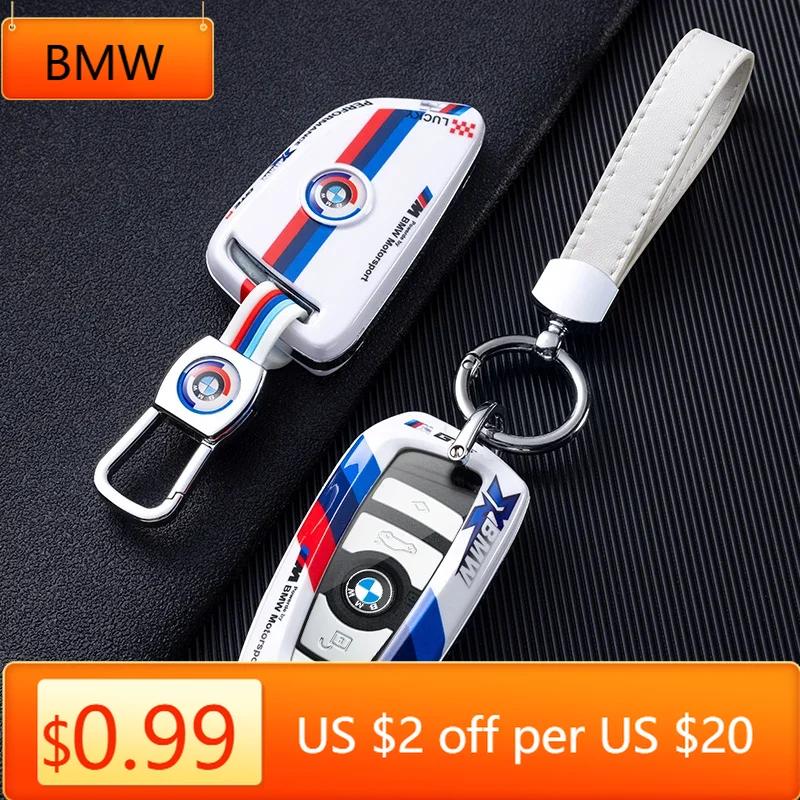 BAGG9 Car Sticker Racing Style Design Car Key Case Cover Key Bag For BMW F20 F30 G20 F31 F34 F10 G30 F11 X3 F25 X4 I3 M3 M4 G05 X5 1 3