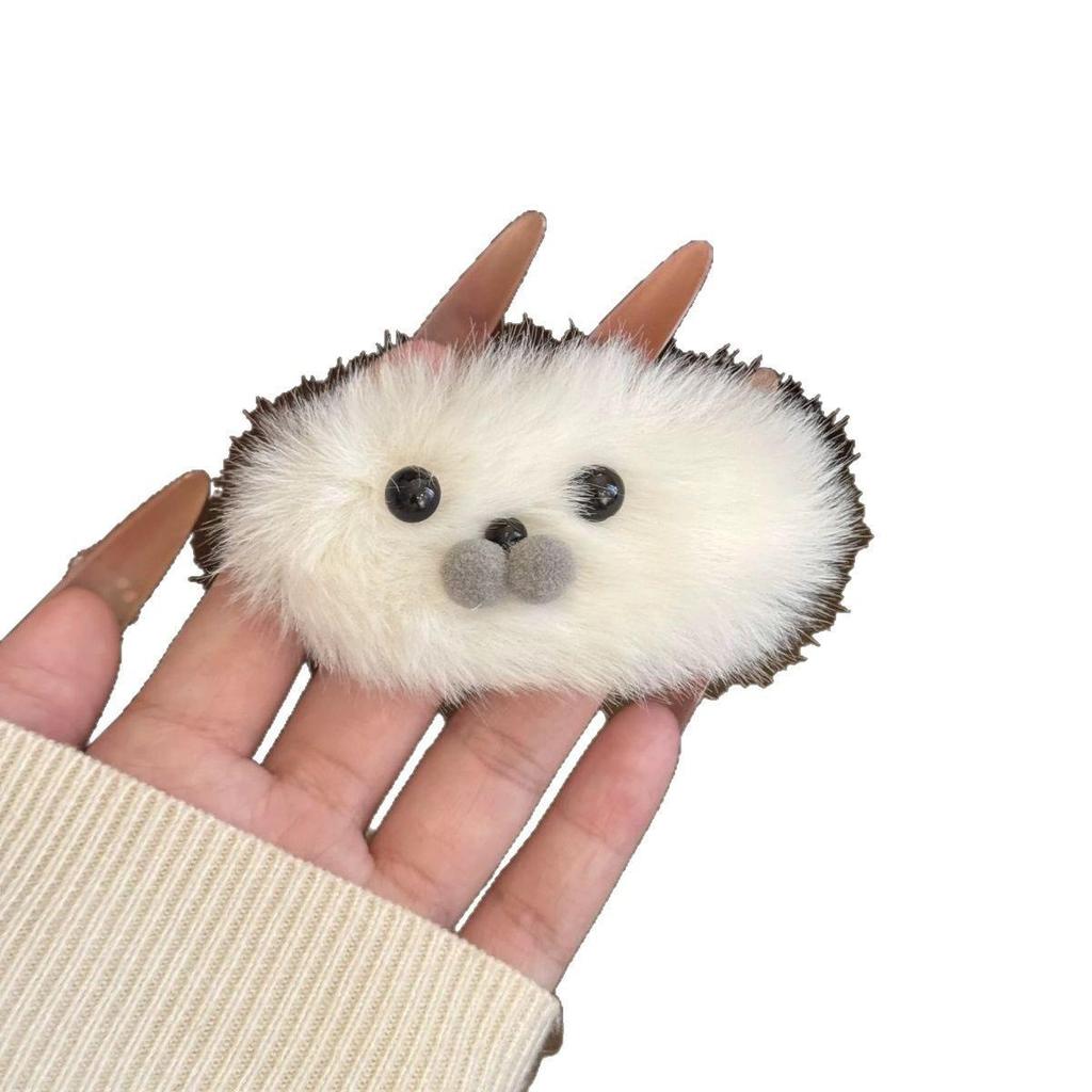 Adorable Plush Seal Hair Clip - Cute and Simple Girly Duckbill Accessory for Flyaway Bangs