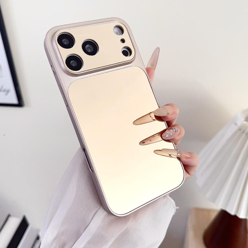 

New TPU + PC Plating Makeup Mirror Phone Case For iPhone 17 Pro Max 15 13 14 16 Pro Max For MagSafe Magnetic Bumper Back Cover iPhone 14 Pro золотий