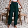 2026 European Fashion Women's Casual Elastic Long Pants - Solid Color, Comfortable