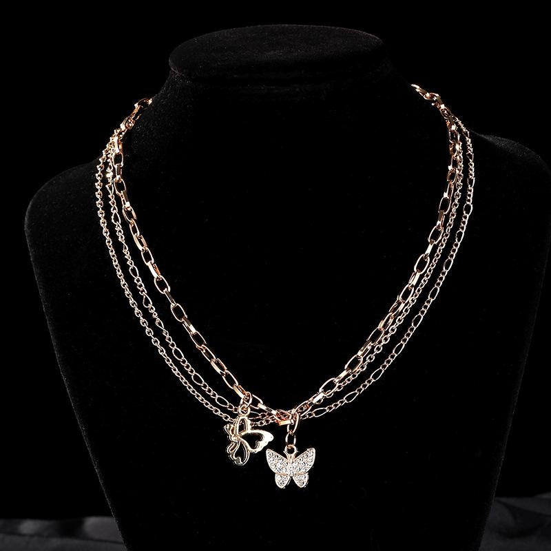 Pearl double-layer love necklace light luxury high-grade multi-layer titanium steel sweater chain imitation pearl collarbone chain neck chain female