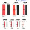 Assortment Black Red Polyolefin Tube for Car Cable Wire Sleeving Wrap Kit 127PCS 2:1 Heat Shrink Tubing