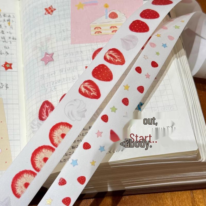Cai Cai Xuan Xuan Strawberry Cream Star Frosted Silver Matte Washi Journal Tape