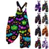 Damesommeroveraller Blomstertrykk Vintage Jumpsuit (Ikke-justerbare stropper)