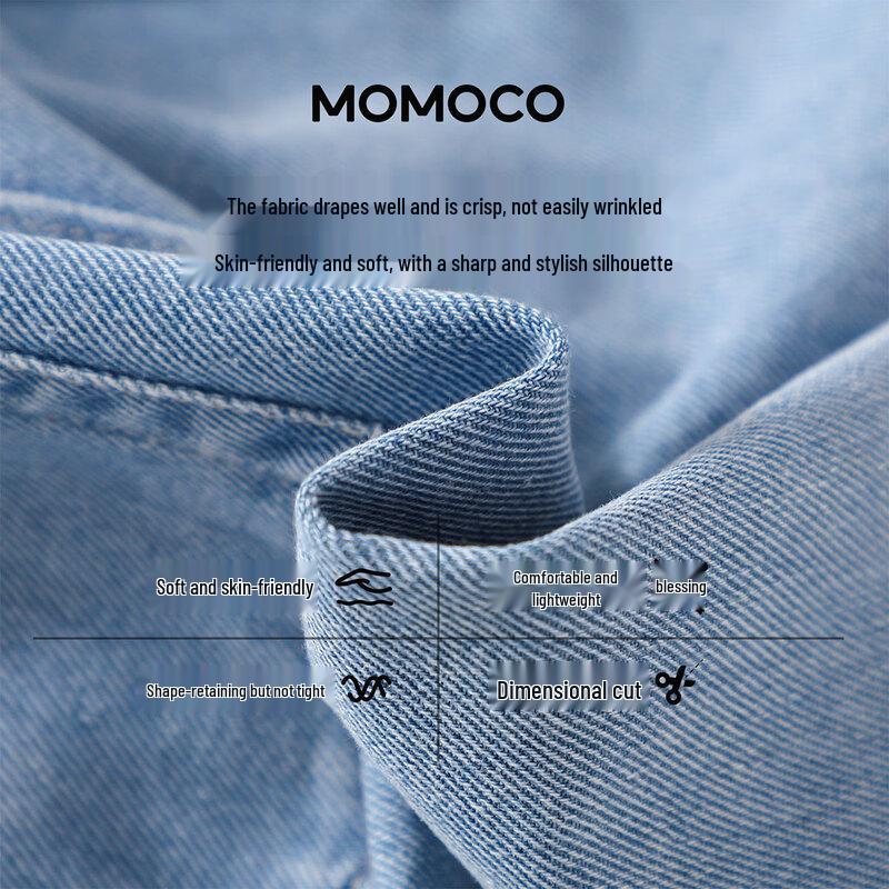 MOMOCO Boys' 2026 Summer Fashion Denim Two-Piece Set