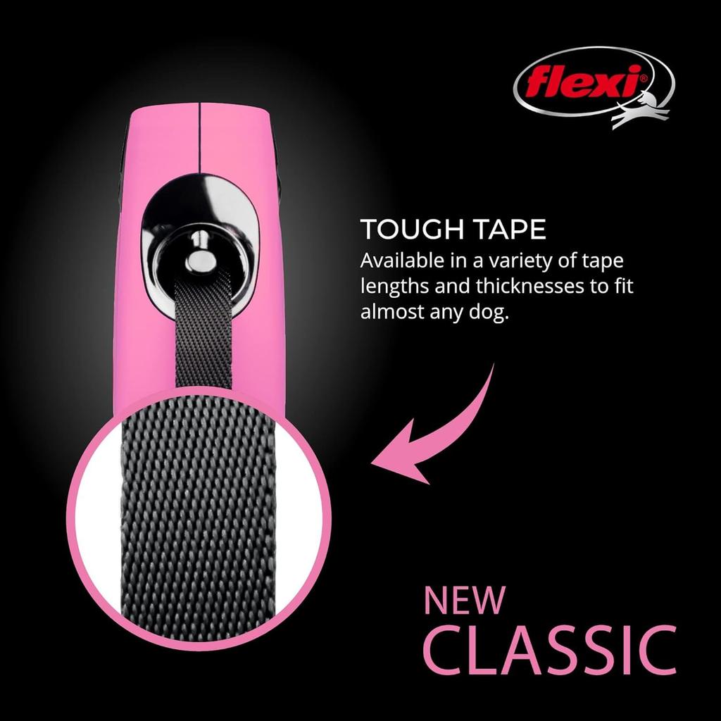 Flexi New Classic Tape XS Pink (Under 12kg), 3m, [Dog Lead]